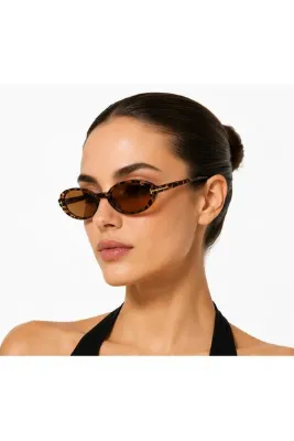 Toz Vintage Azlor Leopar Desenli Vintage Retro Güneş Gözlüğü