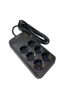 ShowMax SH-4630 2Mt 2xUSB-2xTYPE-C 4lü Termal Akım Korumalı Priz 10A 2500W