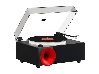 FENNESSY I5S Bluetooth Hoparlörlü 45 W Hi-Fi Işıklı Retro Turntable Pikap Siyah