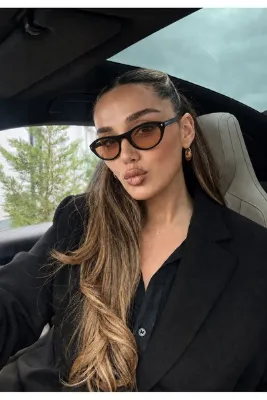PİYESBOUTİQUE Sole Kadın Erkek Unisex Cat Eye Güneş Gözlüğü, UV Korumalı, Retro Vintage Tasarım, Gold Detaylı Şık Premium Gözlük