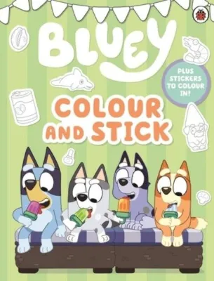 Bluey: Colour and Stick : A Colouring-In Sticker Book
