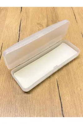 GBN Numaralı Gözlük Kılıfı Çizilme Önleyici Gözlük Kabı Kurum Gözlük Kılıfı Buzlu Beyaz 14x4 Cm