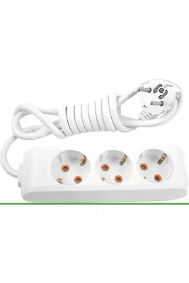 VİKO 3LÜ 5 METRE TOPRAKLI GRUP PRİZ BEYAZ HAZIR PAKET DEĞİLDİR