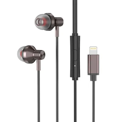 S-link SL-BTL03 Siyah iPhone Telefon Uyumlu Lightning Konnektörlü Metal Bluetooth Kulaklık