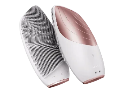 GESKE Titreşimli, Isılı Sonic Thermo Facial Brush Yüz Temizleme Masaj Aleti Beyaz