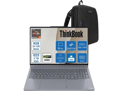 LENOVO Thinkbook 16P G6 Adr RTX5060 IPS 21U00013TXF07 AMD Ryzen 9 8940HX 24 GB RAM 2 TB SSD 16 inç FreeDOS Laptop+Çanta Gümüş