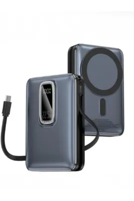 Deppo Trend iPhone 11/12/13/14/15/16 Plus/17 Pro Max/18 Duo Uyumlu Magsafe Powerbank Standl Hızlı Şarj Type-C USB QC PD