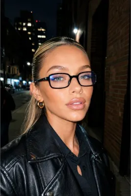 Sun Pearl ROOME Kare Şeffaf Ekran Gözlüğü - Siyah Ince Çerçeve Şık unisex Model mavi ışık koruma