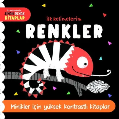 Renkler-İlk Kelimelerim Siyah Beyaz Kitaplar - Minikler İçin Yüksek Kontrastlı Kitaplar