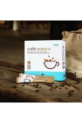 Atomy Café Arabica | %100 Arabica Çekirdekli Sütlü & Şekerli Hazır Kahve | 50 Saşe