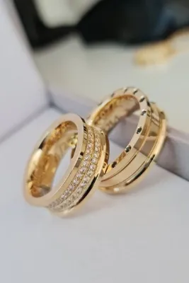 Silver Self Gümüş Alyans Parlak Sarı Altın Kaplama