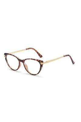 Toz Vintage Povelle Leopar Desenli Mavi Işık Korumalı Vintage & Retro Gözlük