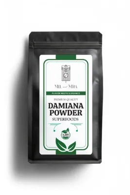 Mel and Mira Organik Damiana Tozu 100g, Premium Herbal Damiana Powder ( Glutensiz, Vegan, Katkısız )