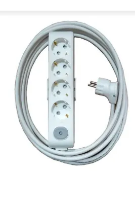 VİKO Multi-let Beyaz 4'lü 10 Metre Anahtarlı Topraklı Çocuk Korumalı Çoklu Grup Priz