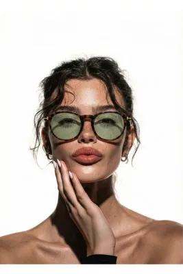 RAWEN EYEWEAR Tom Oval Leopar Yeşil cam Yeni Sezon Unisex Model 50 Ekartman