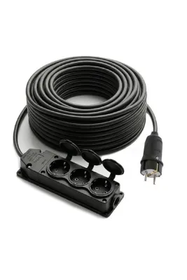 electroon 3x1.5mm 30Metre Topraklı Kauçuk Üçlü Grup Priz