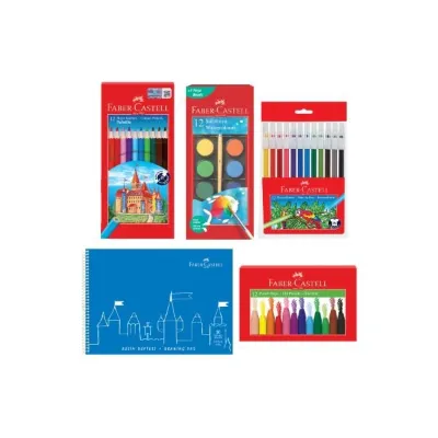 Faber Castell Boyama Seti ve Resim Defteri 25x35