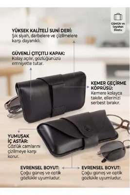 Singularis Kemere Takılan Deri Gözlük Kılıfı