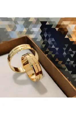deren gümüş 5mm Altın Renk Gümüş Alyans 925 ayar