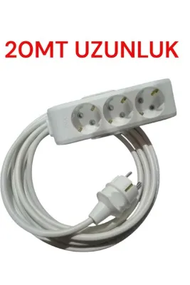 VİKO 3lü Grub Priz Ara Kablosu Uzatıcı Viko 1.2.3.4.5....20 mt kablo uzunluk seçiniz ( uzunluk 20 mt )