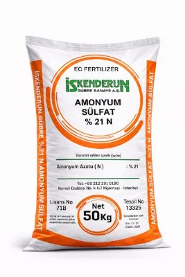 İSKENDERUN GÜBRE Amonyum Sülfat %21 Azot %24 Kükürt %100 Suda Çözünen Kristal Gübre 25 kg