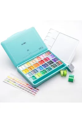 HIMI Twin Cup Gouache Set 48 Renk x 12 gr Guaj Boya (Green Case)