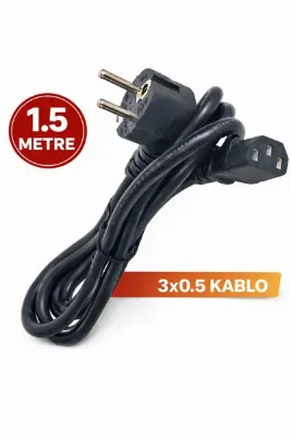 nelerbulurum YÜKSEK KALİTELİ 1,5 Metre Monitör Samsung Lg Tv Power Kablosu Güç Elektrik Kablosu 3X0.50 MM