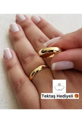 Store Nişan Söz Çift Alyans Yüzüğü Gümüş Gümüş Tektaş hediyeli
