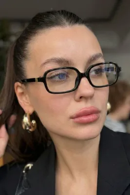 Eyesofia Oblamow Dikdörtgen Siyah Çerçeveli Blue Block Mavi Işık Korumalı Kadın Gözlüğü