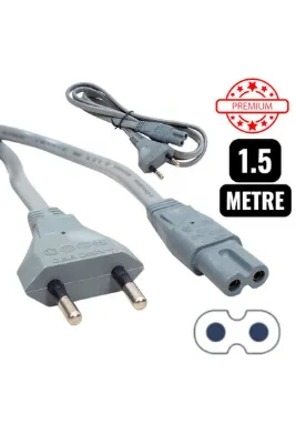 nelerbulurum 1.5 Metre Gri Power Güç Kablosu | Ps2-ps3-ps4-ps5-xbox-tv-teyp-ışıldak-yazıcı-makinalar Fişi Uyumlu