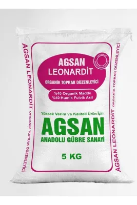 AGSAN 5kg Leonardit Toprak Düzenleyici Gübre Organik Gübre Çiçek Çim Bitki Meyve Geliştirici Gübre