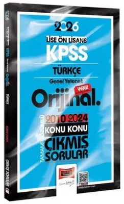 2026 KPSS Lise - Önlisans Türkçe Orijinal 2010 - 2024 Konu Konu Çıkmış Sorular