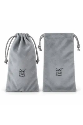 Beauty Box Logolu Ipeksi Kadife Gri Renk Güneş Gözlüğü Ve Elektronik Eşya Kılıfı