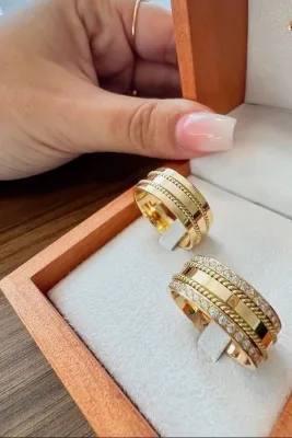 Silver Self Gümüş Alyans Burmalı Altın Kaplama