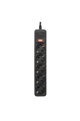 S-LINK SPG3 1.5 Metre Anahtarlı Akım Korumalı Siyah 5'Li Grup Priz