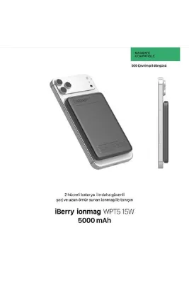 İBERRY WPT5 5000 mAh GRİ MAGSAFE POWERBANK