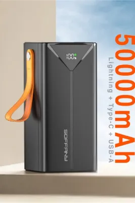 Soffany 50.000 mAh Powerbank 22.5W Type-C + Lightning + USB-A Çıkışlı