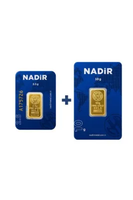 Nadir Gold 24 Ayar 12,5 Gram Külçe Altın (1 Adet 10 Gram Külçe Altın + 1 Adet 2,5 Gram Külçe Altın )