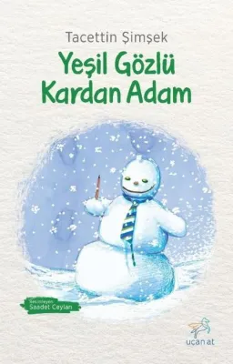 Yeşil Gözlü Kardan Adam - Siyah - Beyaz Resimli Baskı