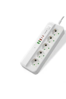 Polosmart MP21 Akım Korumalı 5'li Priz 3 USB 2 Typc-C
