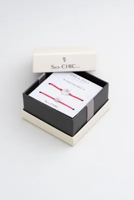 So CHIC... Yonca 18 Ayar Beyaz Altın Kaplama Gümüş Arkadaş Bilekliği