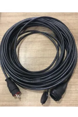 BERKS TEKLİ SEYYAR 30 METRE UZATMA ÇİM BİÇME MAKİNE KABLOSU KAUÇUKLU FİŞ