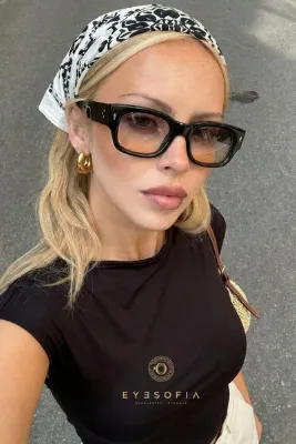 Eyesofia Marco Unisex Renkli Cam Siyah Yeni Sezon Popüler Imaj Güneş Gözlüğü