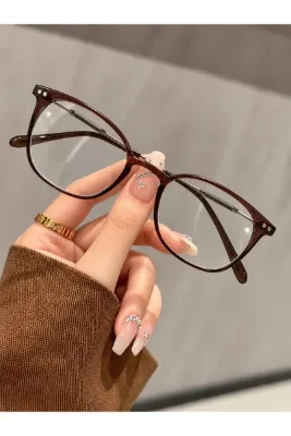 LOOKUP NEW Diane Unisex Oval Yuvarlak Kahverengi Mavi Işık Korumalı Blue Block Yeni Sezon Vintage Retro Gözlüğü