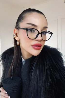 REN EYEWEAR NORA CAT SİYAH ÇERÇEVE 90 Popüler Mavi Işık Korumalı Blue Block Şeffaf Ekran gözlüğü
