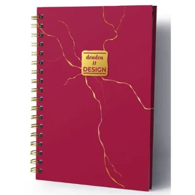 Denden 17 x 24 Mermer Kırmızı Butik Defter
