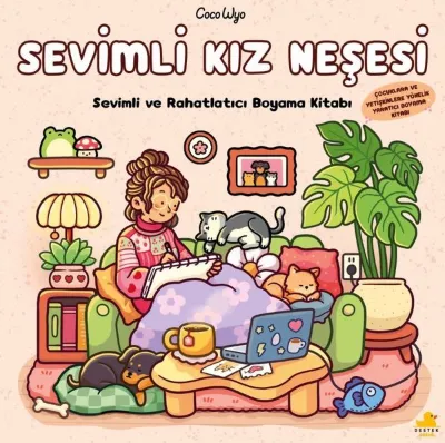 Sevimli Kız Neşesi - Sevimli ve Rahatlatıcı Boyama Kitabı