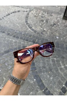 PROTCO Unisex Mega Wayfarer Kare Çerçeveli Mavi Işık Filtreli Gözlük UV400