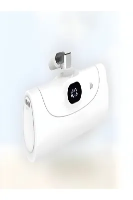 ÇELİKWORK FP07 5000mAh Powerbank – Type-C 20W Hızlı Şarj, Taşınabilir Mini LCD Ekranlı Telefon Bataryası