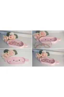 Cinnamoroll Figürlü 3D Baskı Dekoratif Gözlük Standı ve Tutucu - Pembe